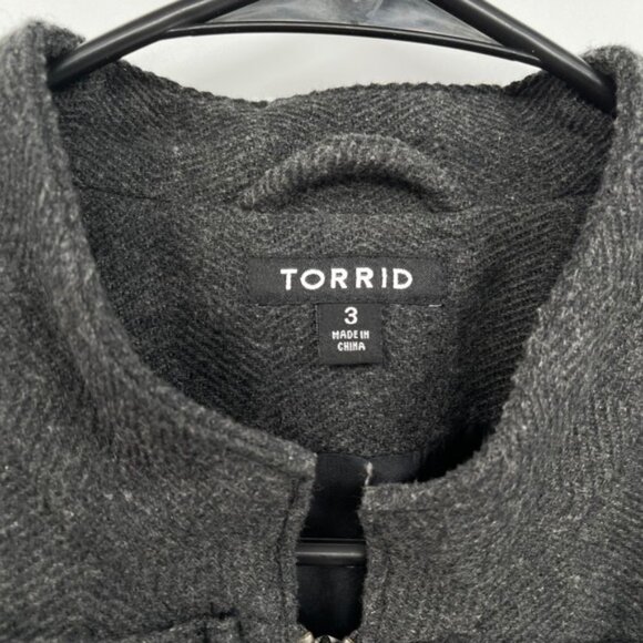 Torrid Womens Double Breasted Military Style Coat Dark Gray Size 3 - Picture 3 of 12